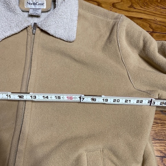 North Crest Classic Womens L 10-12 Lt Beige Zip Front Fleece Jacket. - Picture 10 of 11